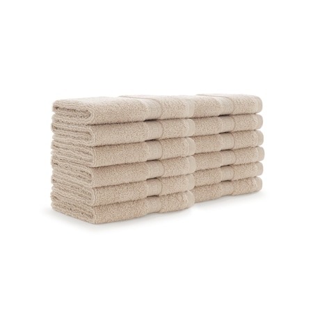 Monarch Brands True Color Wash Cloths , Beige, 12PK P-WASH-BEIGE